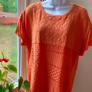 Cato Tangerine Embellished Top